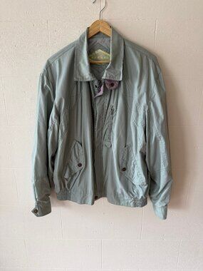 Vintage | Green Lightweight Spring Utility Jacket | Retro Minimalist | Large